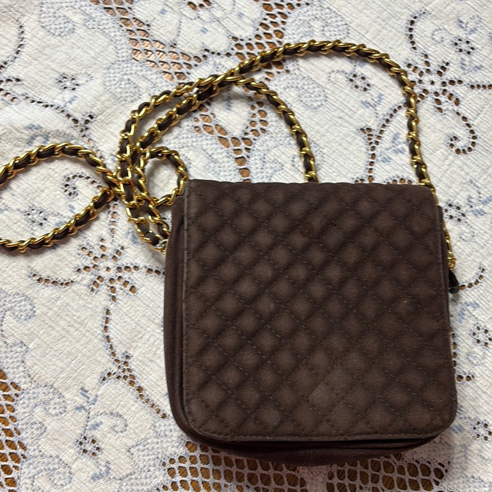 Amanda Smith Quilted Brown and Gold‎ Crossbody Bag